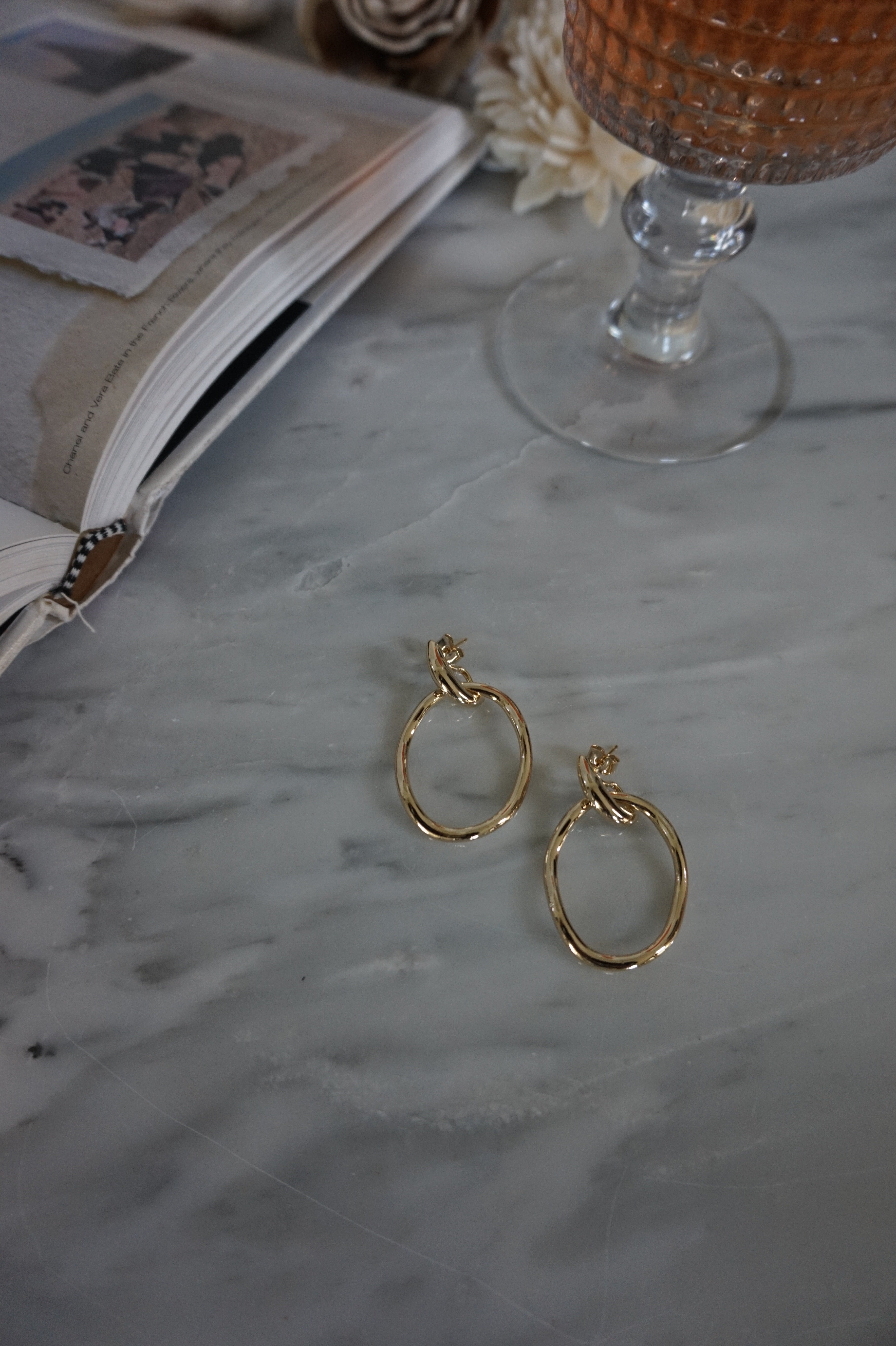 Gold Oval Hoops