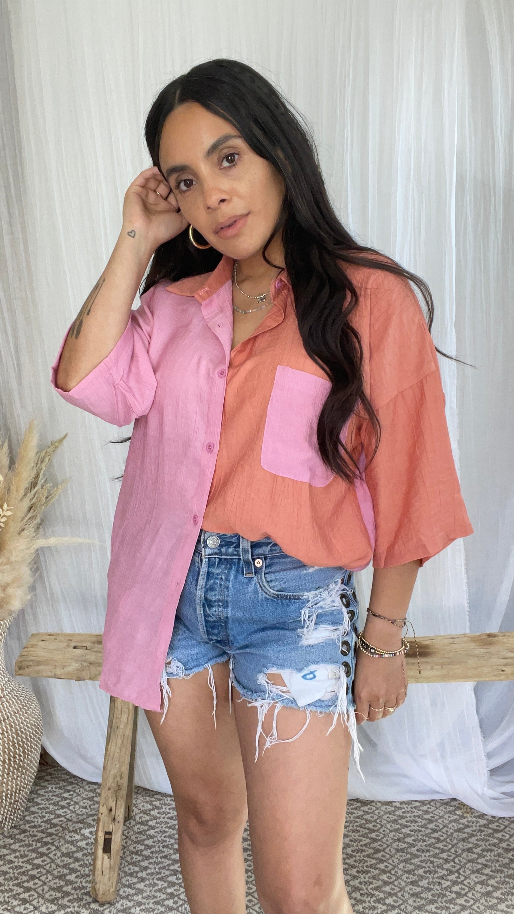 Color Block Love Top