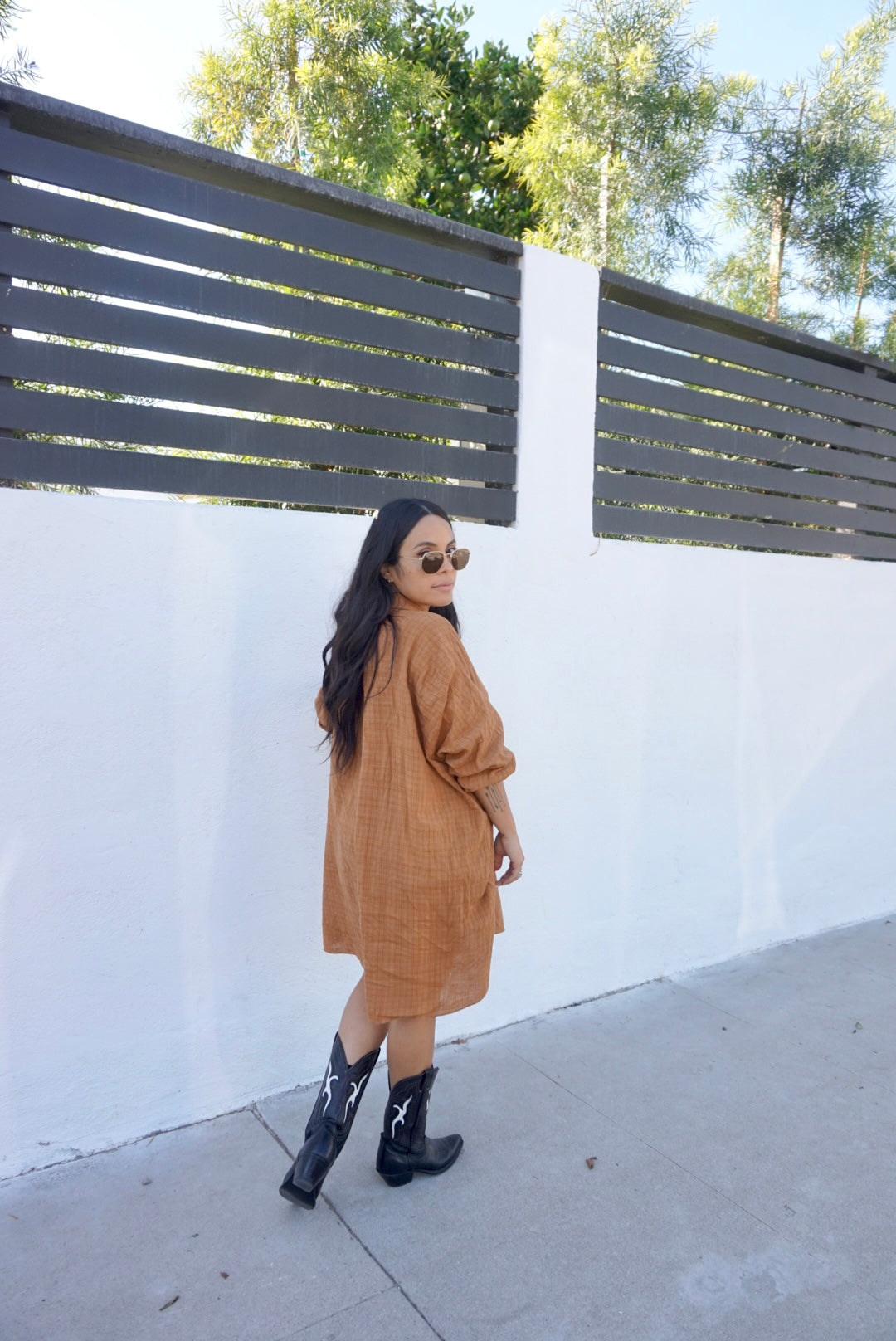 Caramel Linen Button-down Shirt